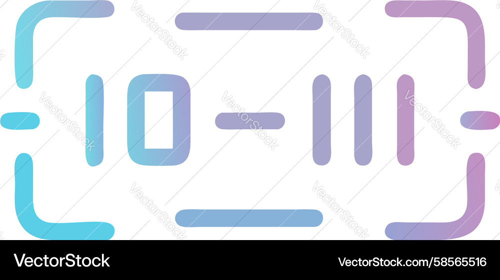 Digital Number Sequence Data Vector Image