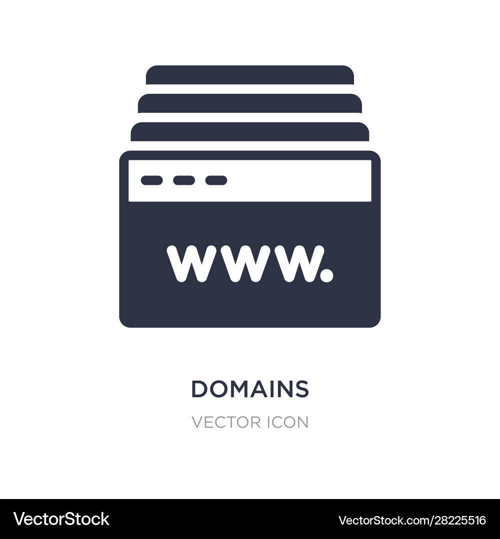 Domains icon on white background simple element Domains icon on white background simple element Vector Image