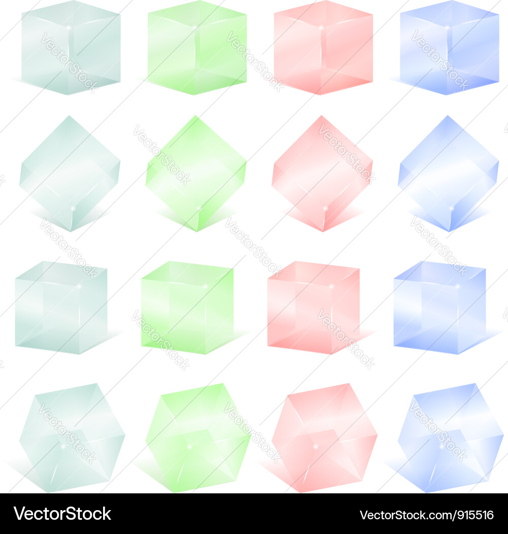 Glass Transparent Cubes Vector Image