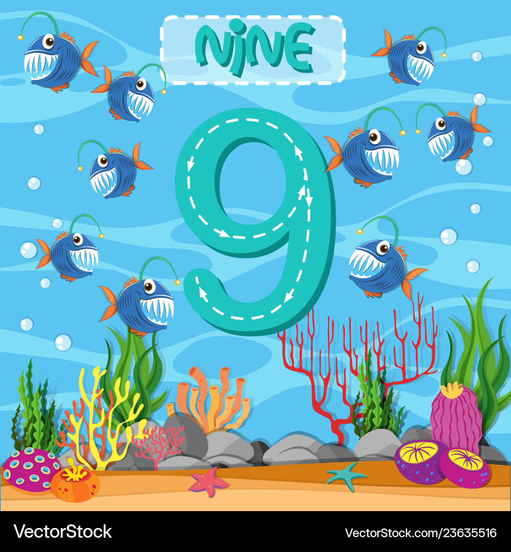 How to write number nine Vector Image