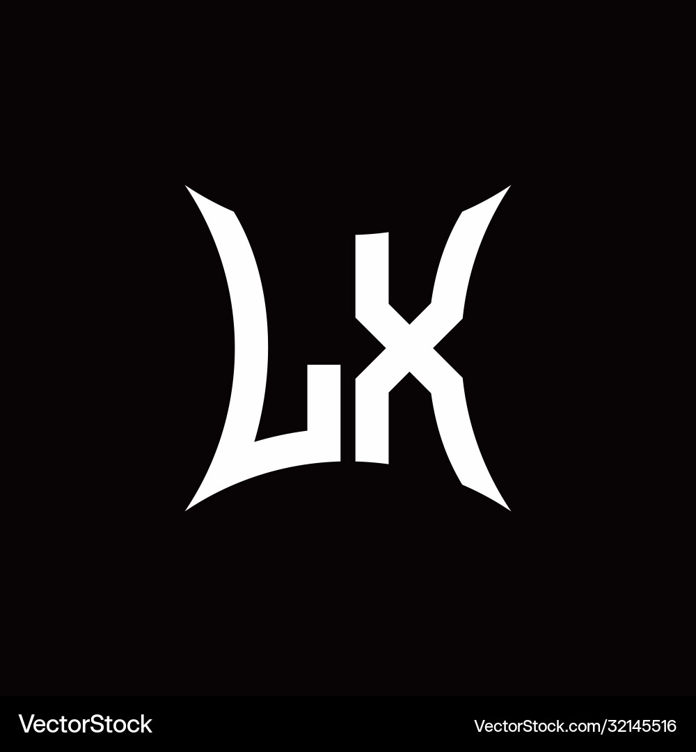 Lx monogram logo with sharped shape design Lx monogram logo with sharped shape design Vector Image
