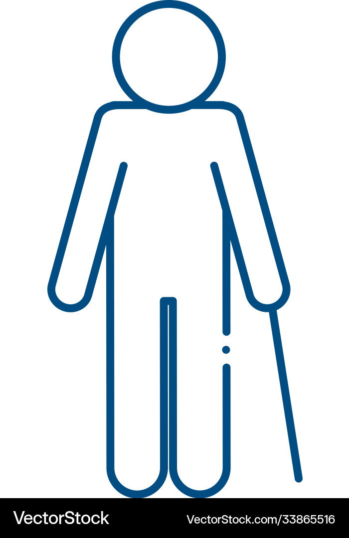 Man with cane line style icon design Vector Image