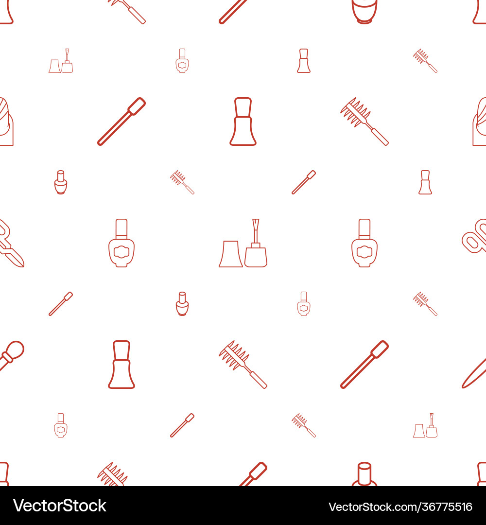 Manicure icons pattern seamless white background Vector Image