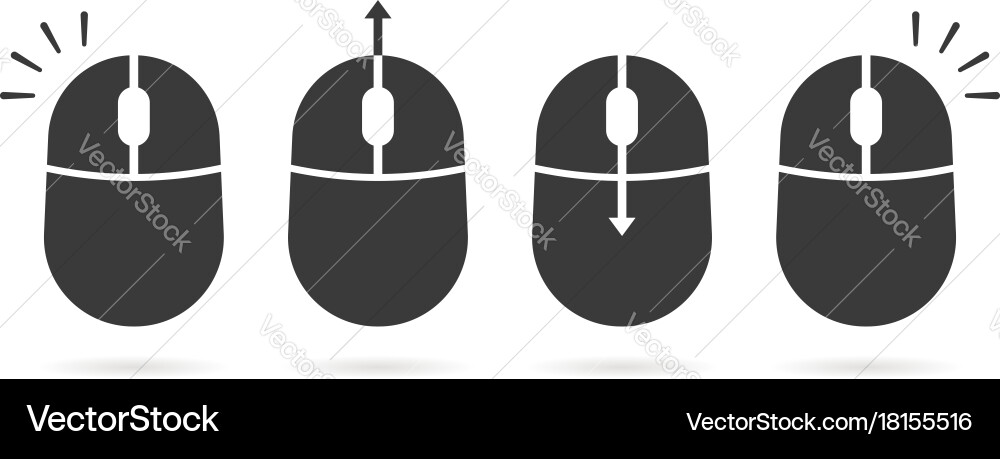 Scroll and Click Icons vector image