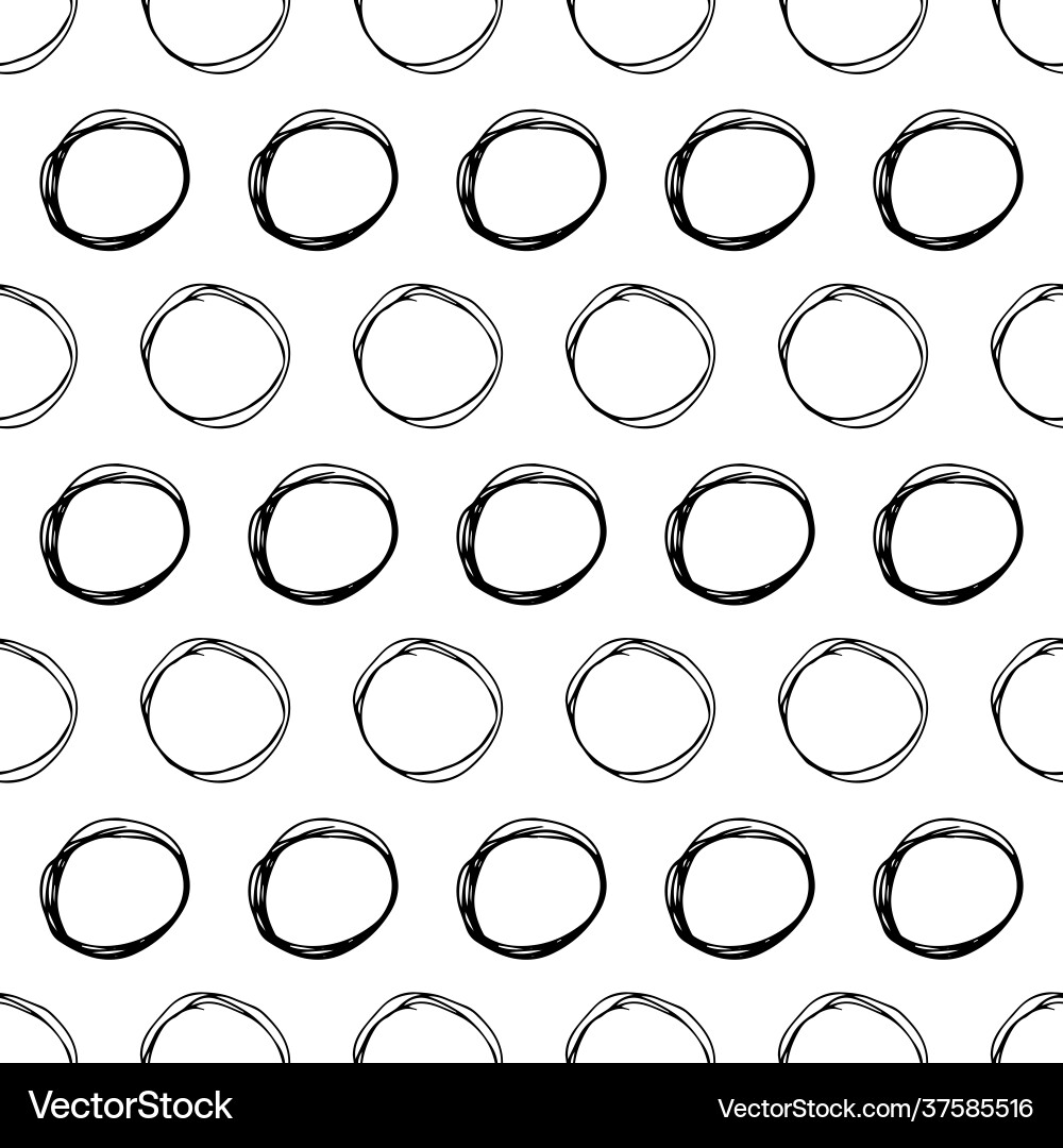Seamless pattern with sketch circles shape Seamless pattern with sketch circles shape Vector Image