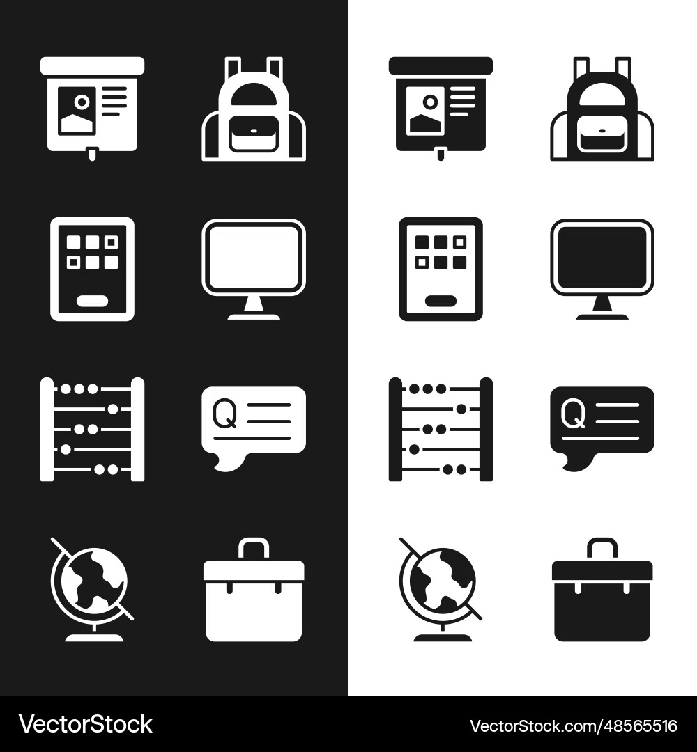 Set computer monitor graphic tablet projection Set computer monitor graphic tablet projection Vector Image