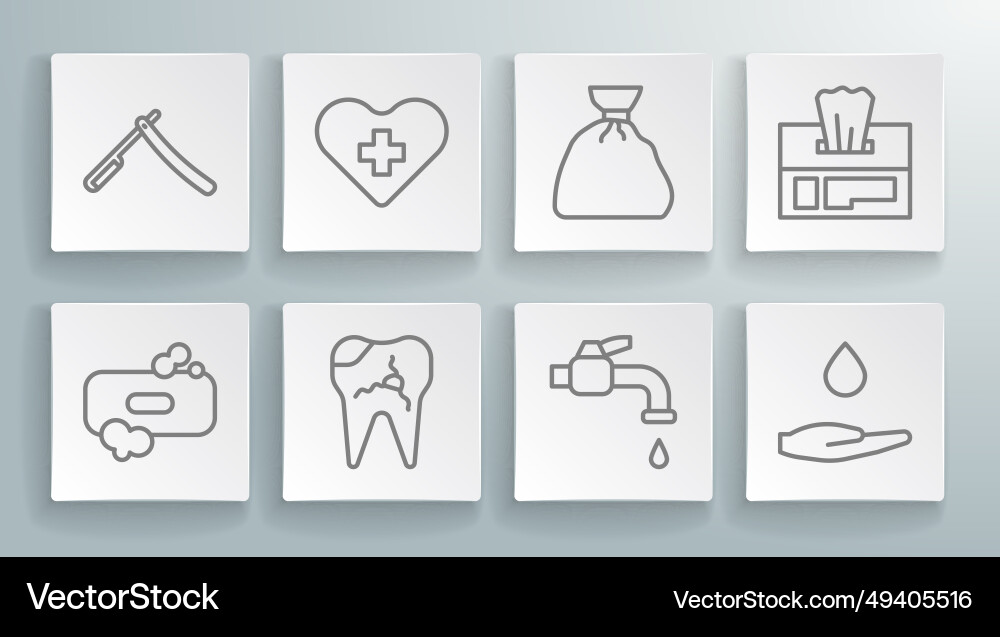 Set line bar of soap heart with cross broken Vector Image