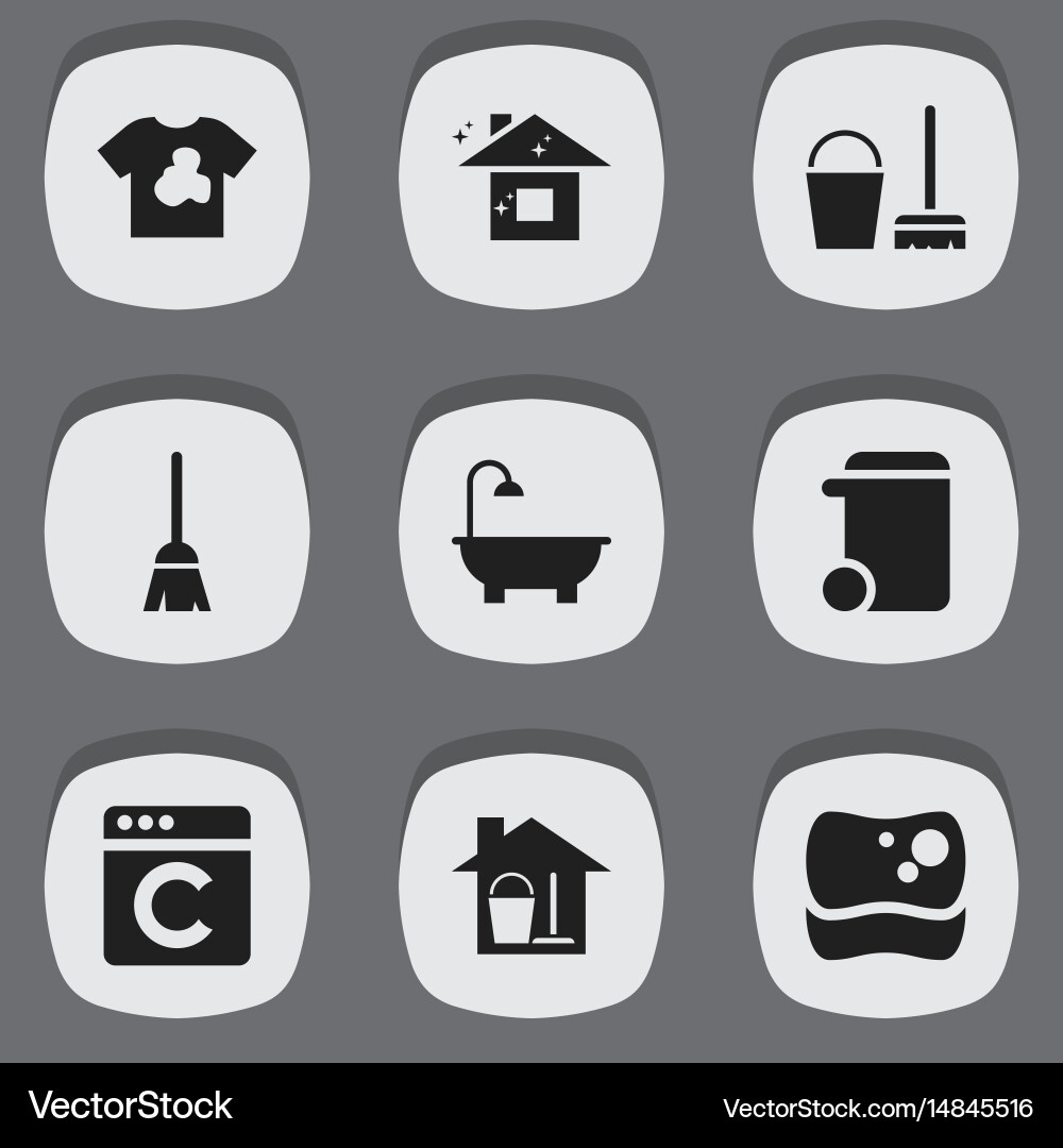 Set of 9 editable cleanup icons includes symbols Vector Image