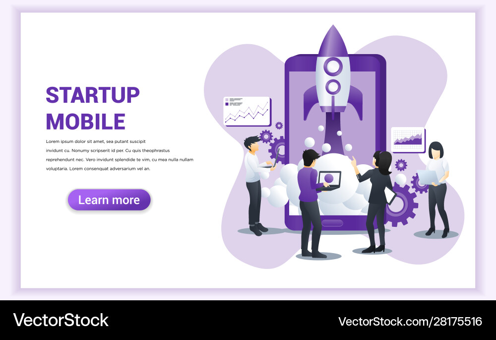 Start up project concept for mobile development Vector Image