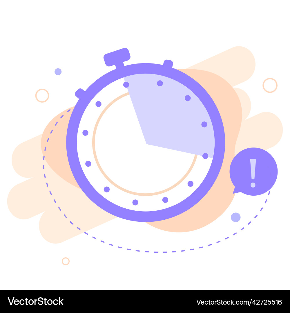 Stopwatch flat icon timer clock time control Vector Image