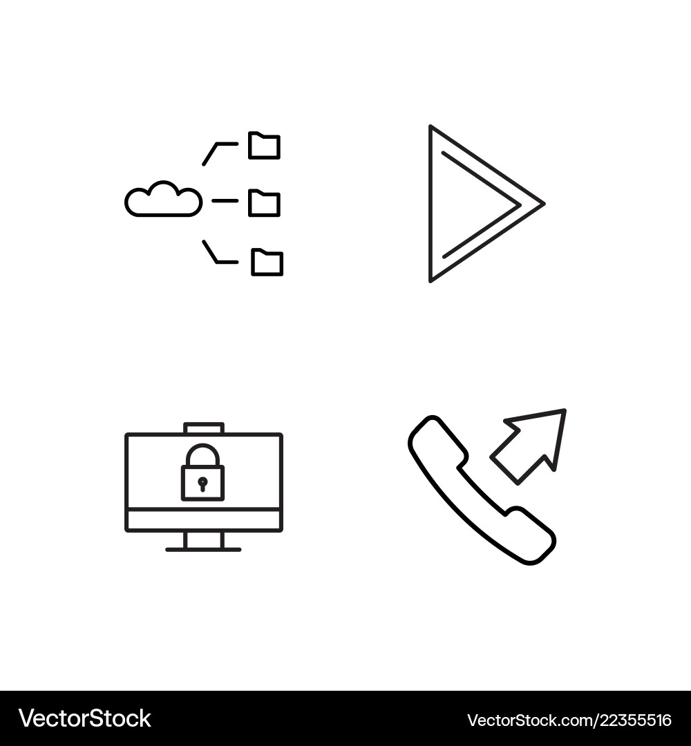 Web simple outlined icons set Vector Image