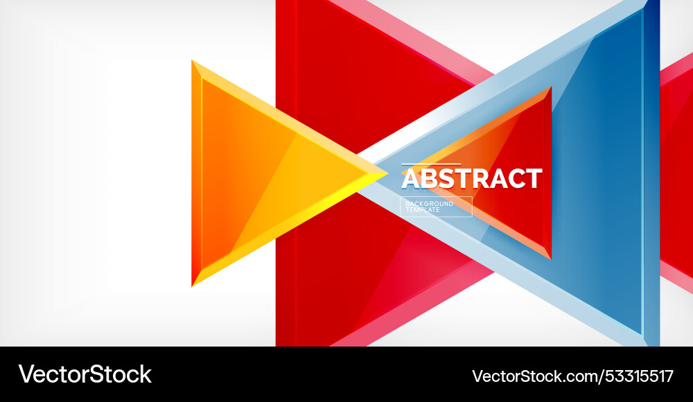 Abstract background - colorful triangles with 3d Vector Image