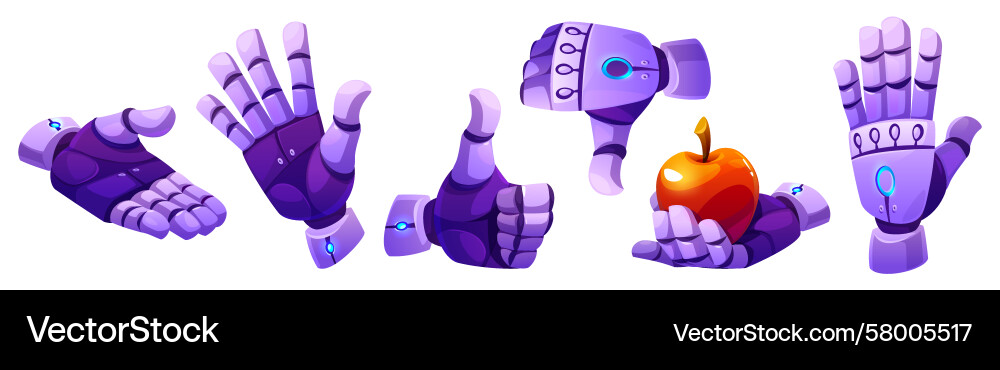 Android Robot Hands - Gesture Set Vector Image