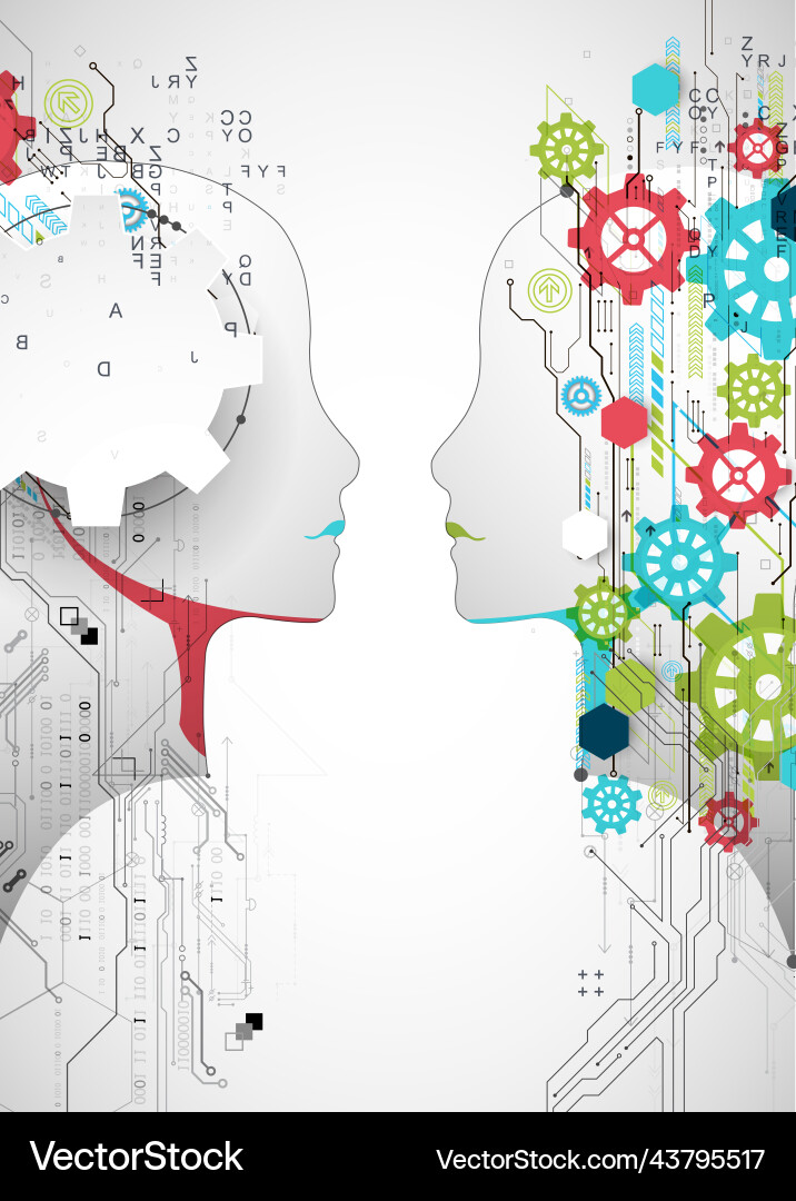 Artificial intelligence technical background Artificial intelligence technical background vector image