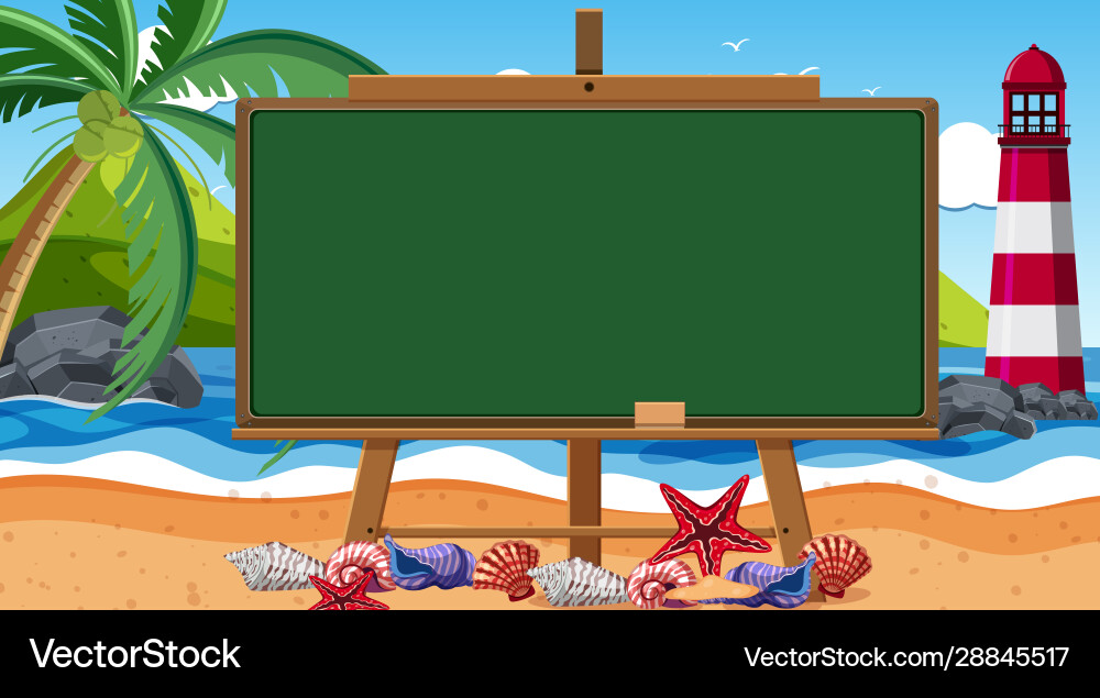 Border template with ocean in background Vector Image