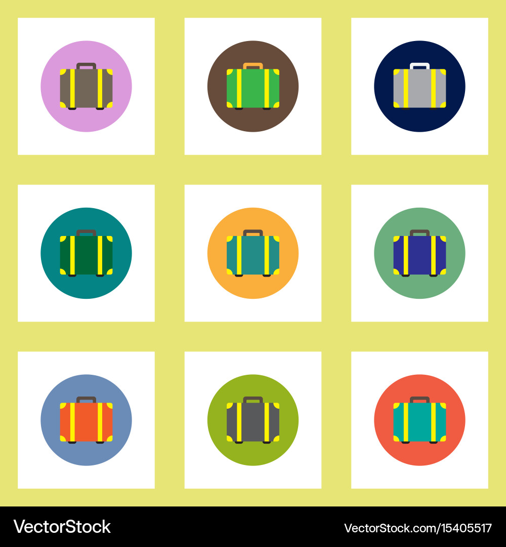 Collection of stylish icons in colorful Vector Image