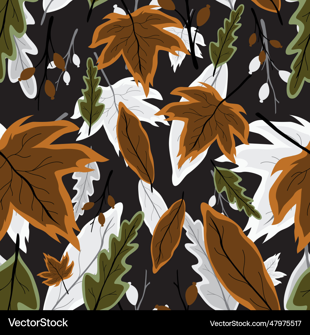 Creative autumn seamless pattern with simple Vector Image