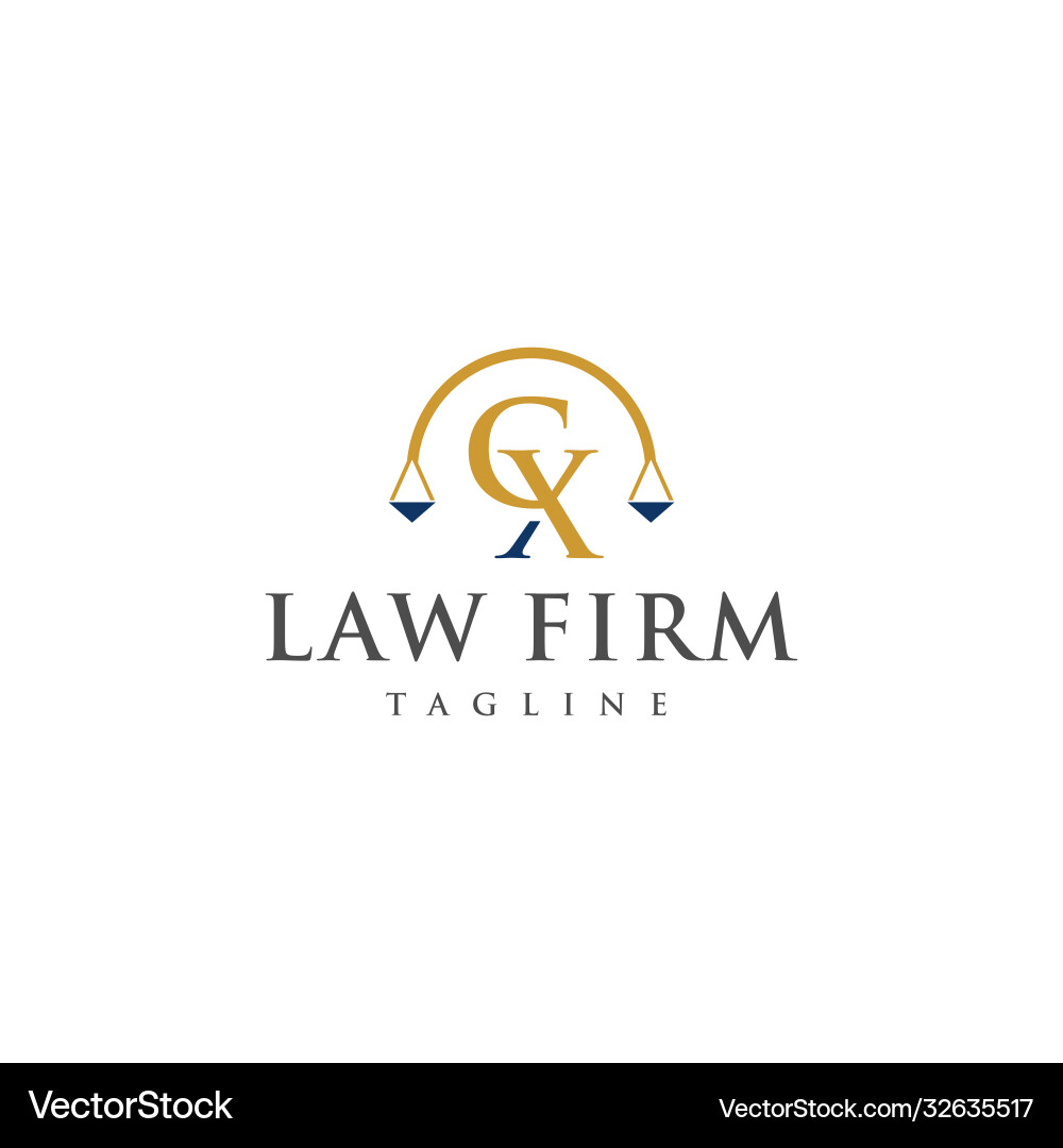 CX Law Logo - Scales of Justice Vector Image