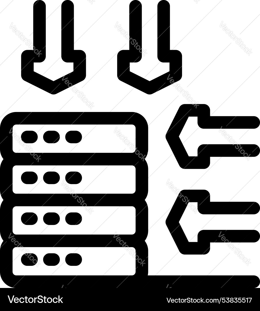 Data exchange with server and arrows transferring Data exchange with server and arrows transferring vector image