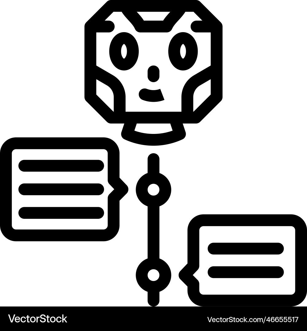 Dialog chat bot line icon Dialog chat bot line icon Vector Image