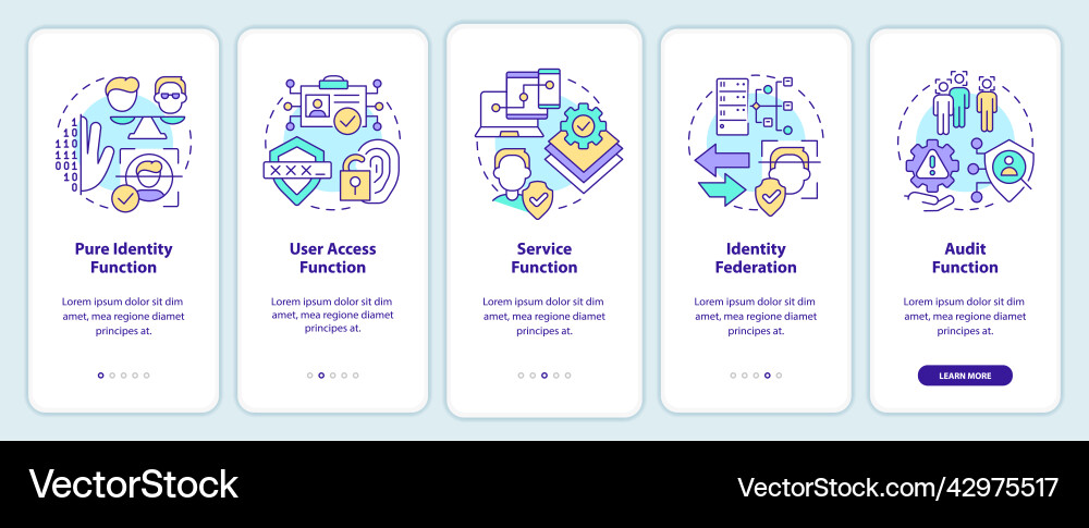 Functions onboarding mobile app screen Vector Image