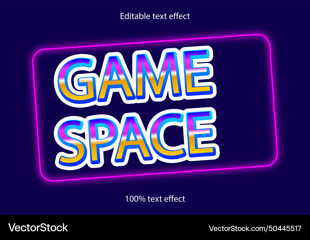 Game space retro text effect Game space retro text effect vector image