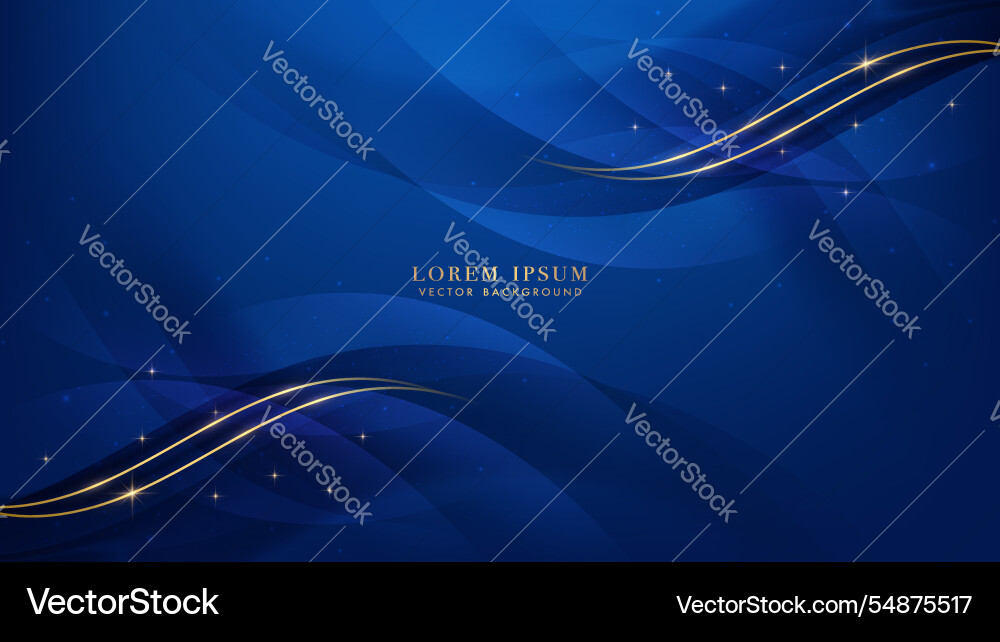 Golden line with curve light effect shiny dots Golden line with curve light effect shiny dots vector image