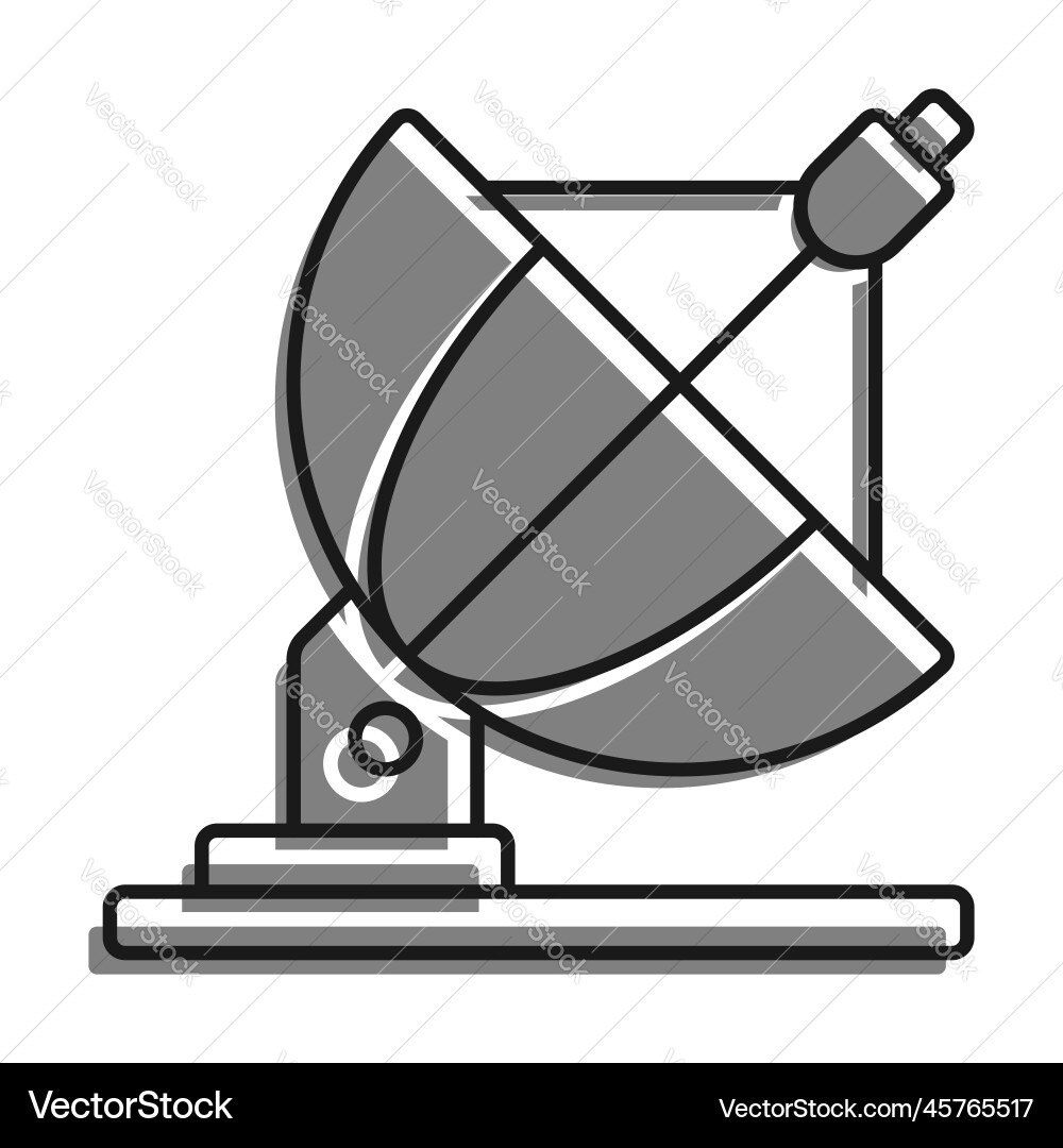 Linear icon radio telescope for exploring Vector Image