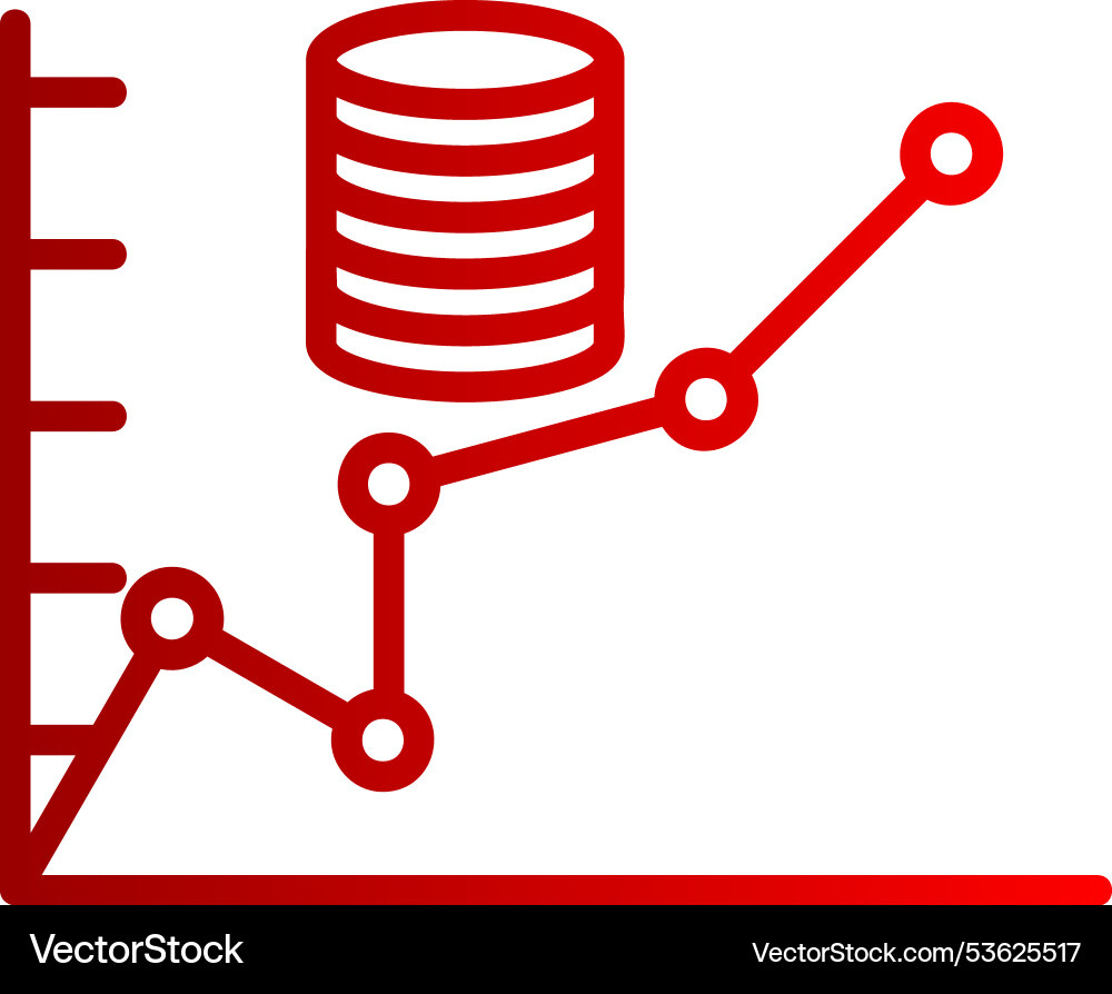Prediction line gradient icon Vector Image