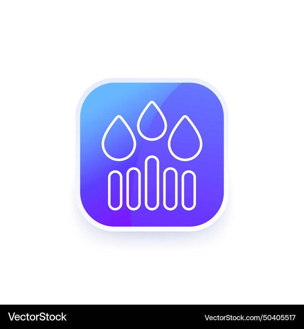 Rainfall graph icon line design vector image