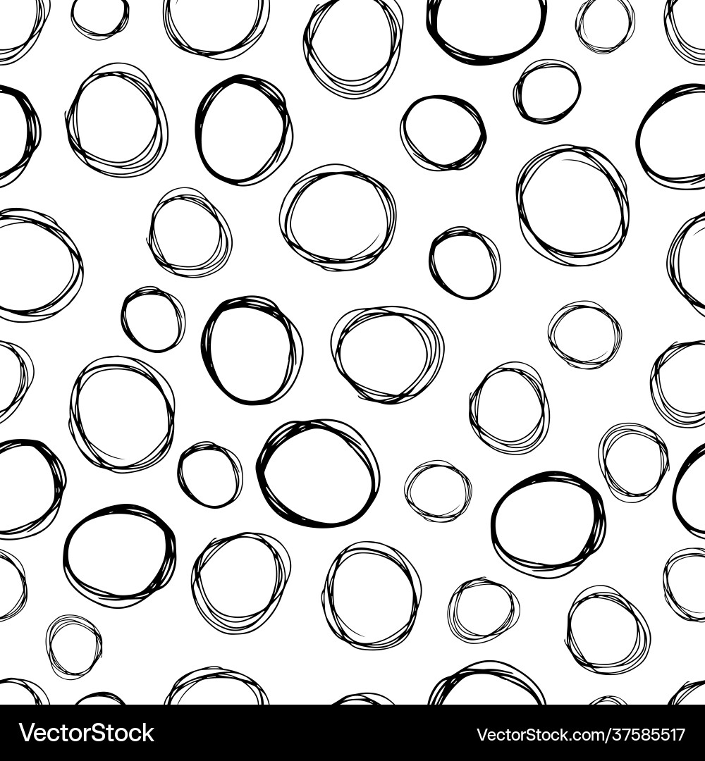 Seamless pattern with sketch circles shape Seamless pattern with sketch circles shape Vector Image