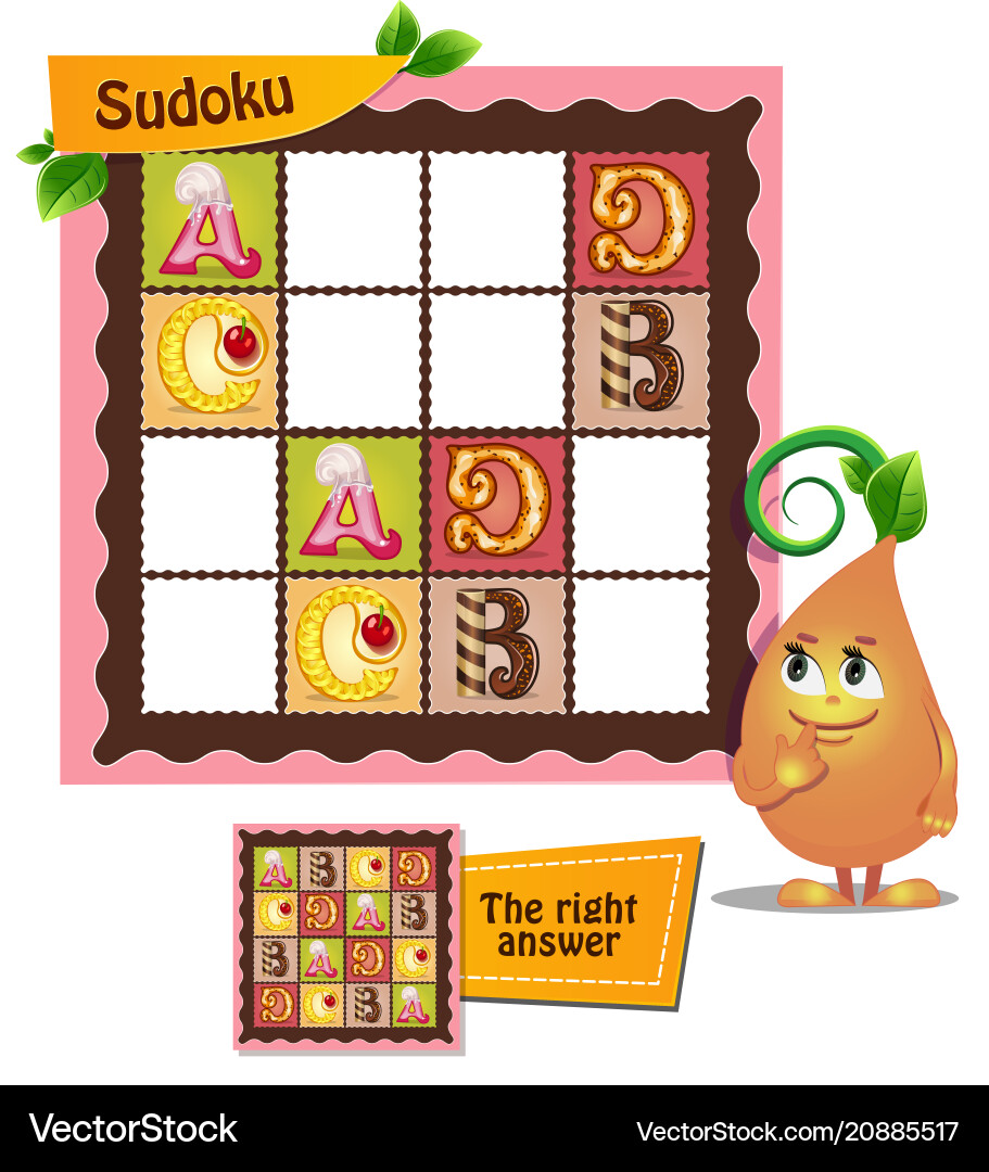 Sudoku game letters alphabet Vector Image
