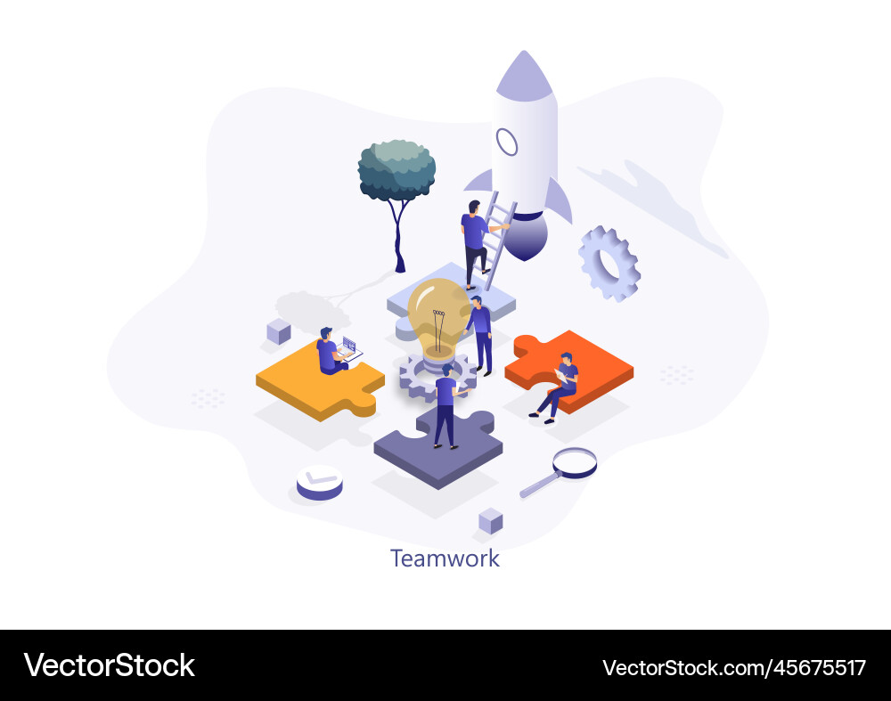 Teamwork concept with puzzle can use for web Teamwork concept with puzzle can use for web vector image