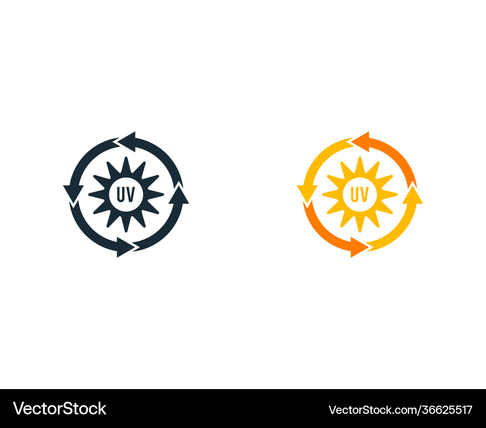 Uv light circle rotate arrow icon design template Uv light circle rotate arrow icon design template Vector Image