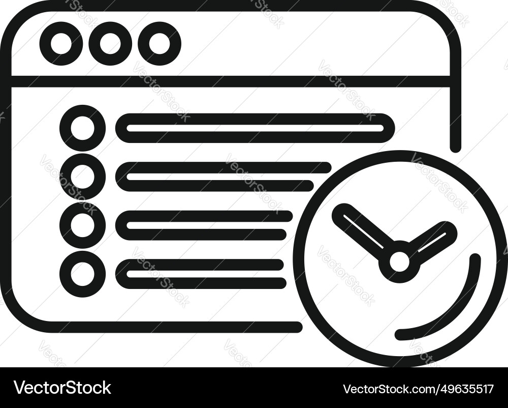 Web data plan icon outline banking folder Web data plan icon outline banking folder vector image