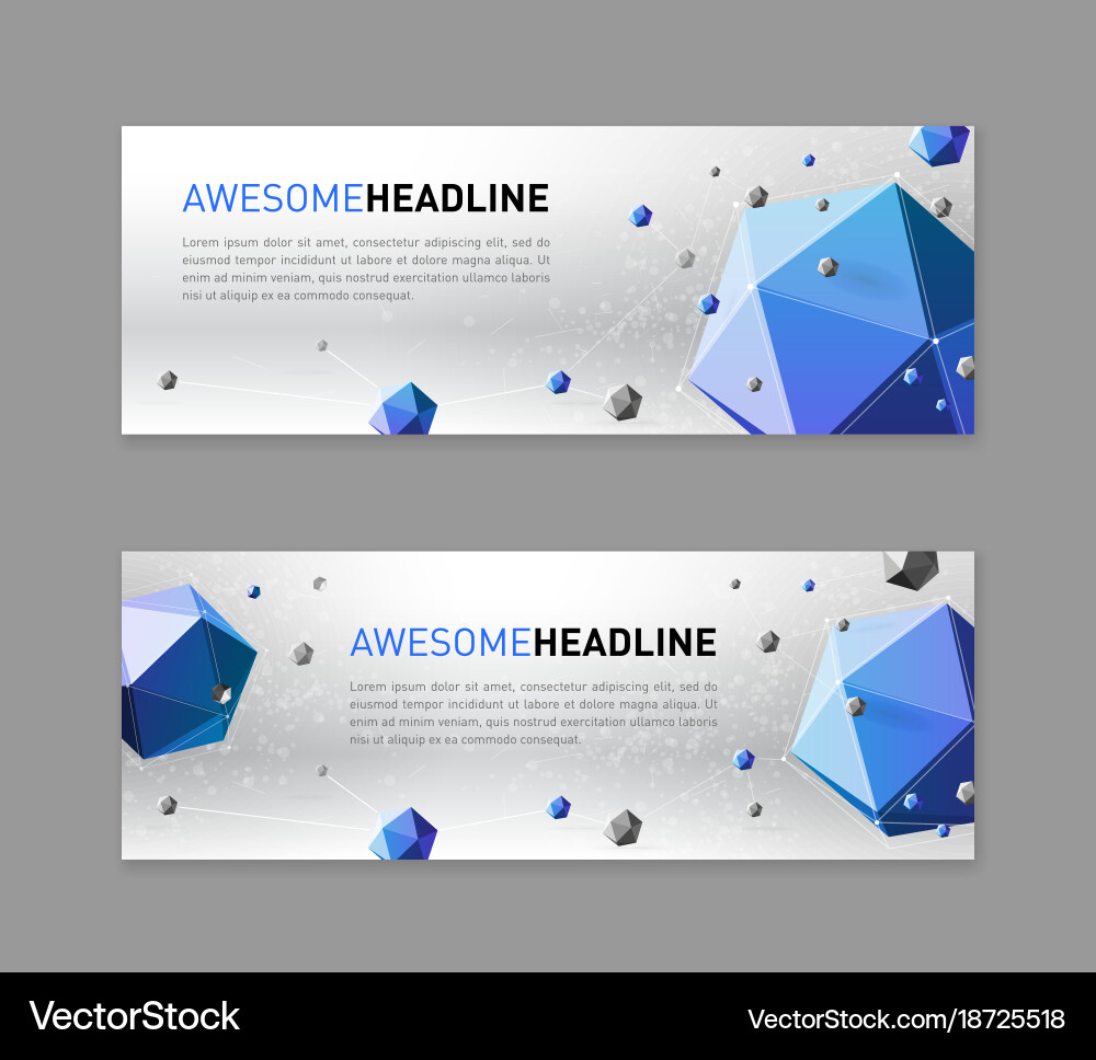 3d lowpoly abstract web slideshow template Vector Image