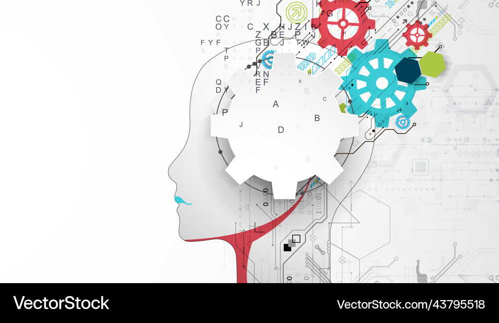 Artificial Intelligence Technical Background vector image