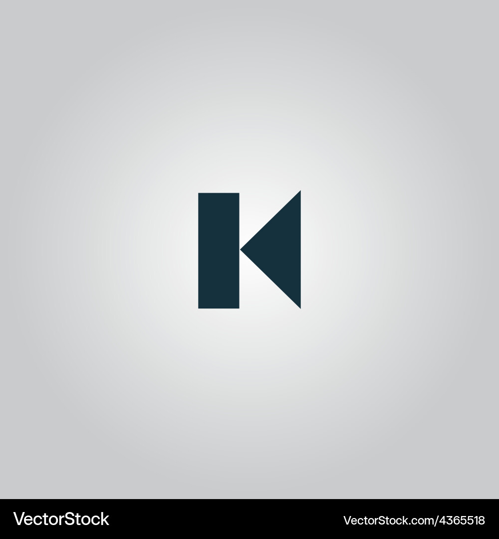 Back track arrow media player control button Vector Image