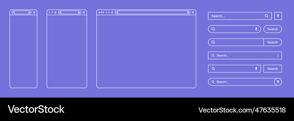Blank web browser internet page window vector image