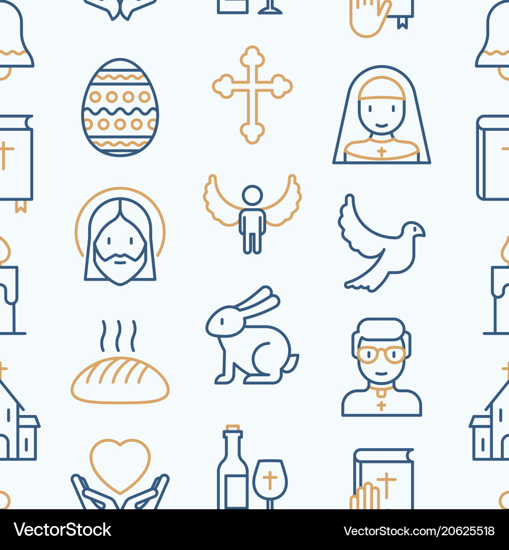 Christian Symbols Pattern Vector Image