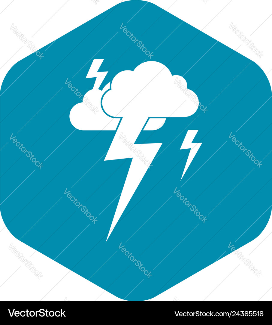 Cloud and lightning icon simple style Vector Image