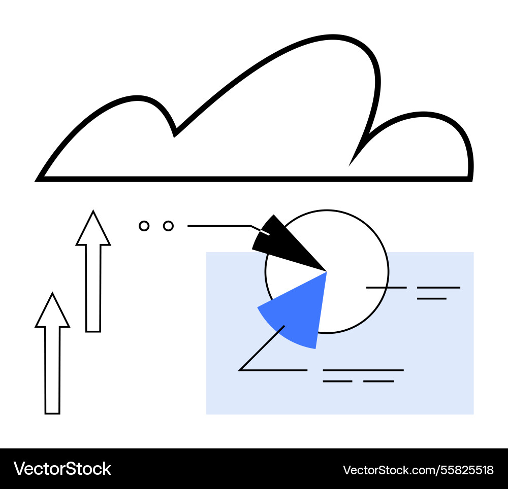 Data flow and analytics visualization with cloud Data flow and analytics visualization with cloud Vector Image