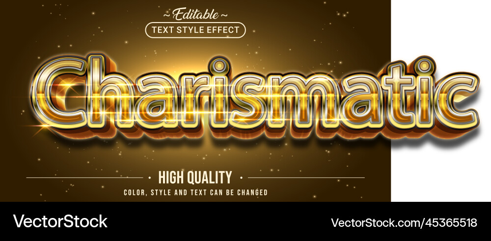 Editable text style effect - charismatic Editable text style effect - charismatic Vector Image