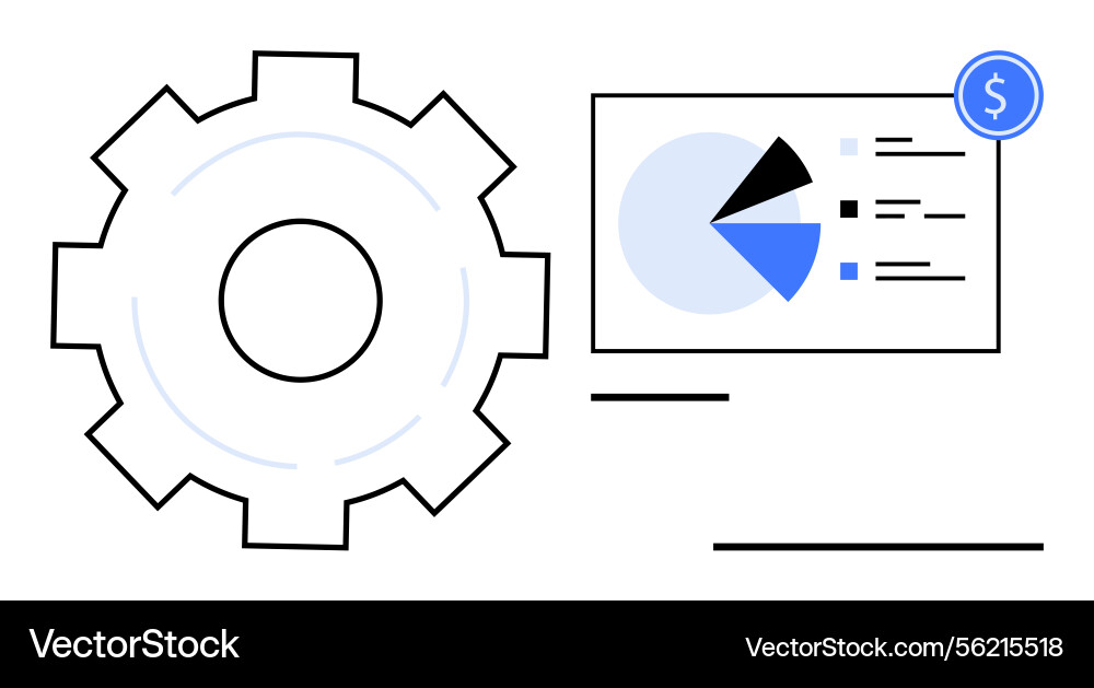 Gear and chart visualization representing Gear and chart visualization representing vector image