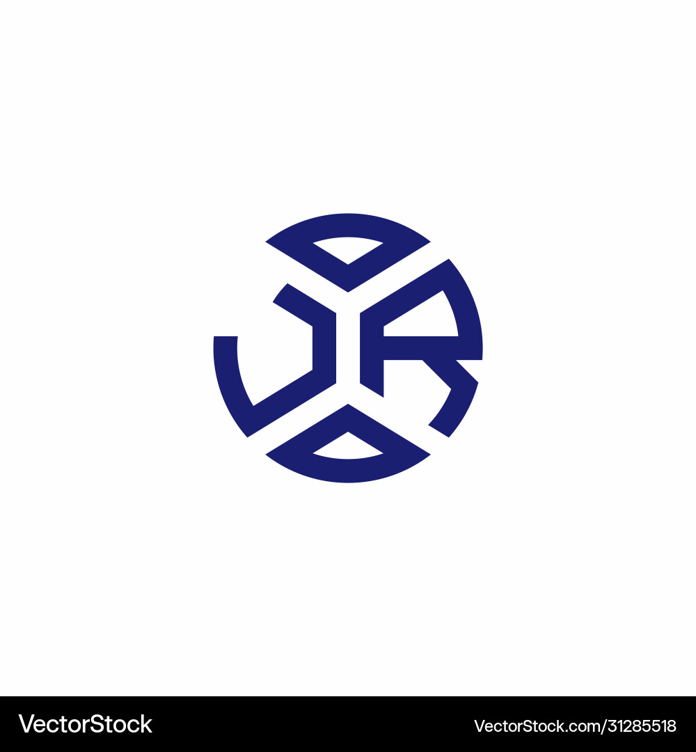 Jr monogram logo with abstract shapes in modern Vector Image