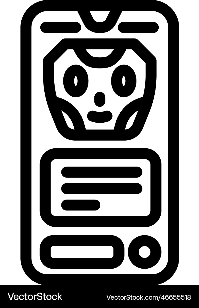 Message chat bot line icon Message chat bot line icon Vector Image
