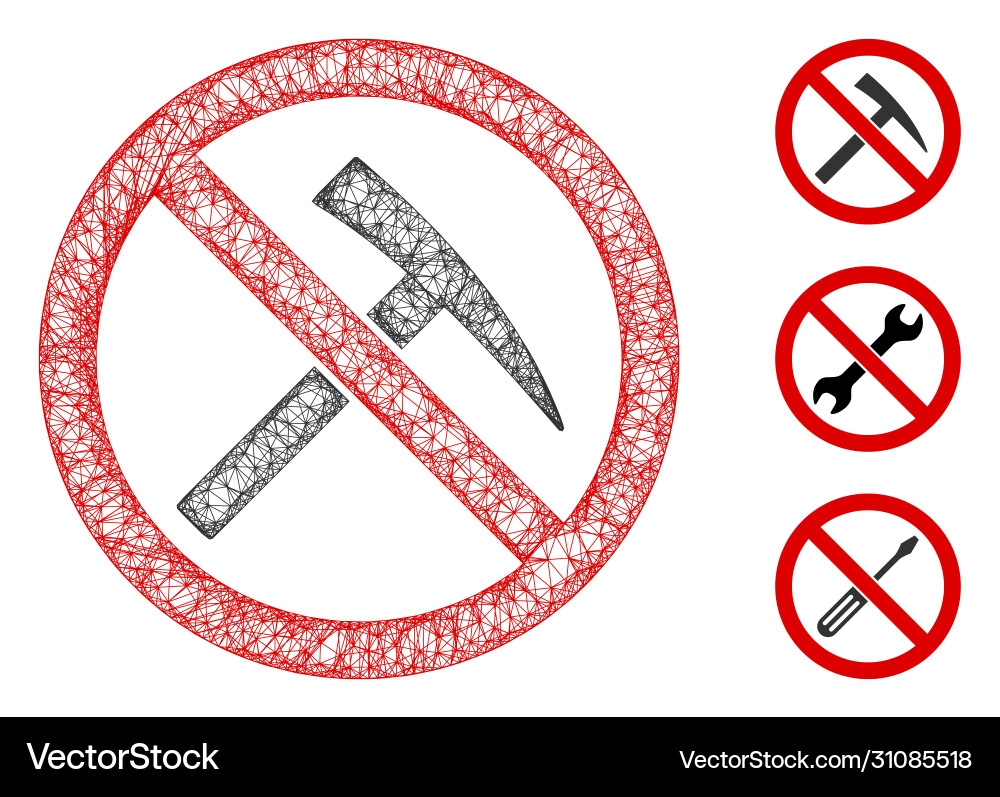 No mining tools polygonal web mesh No mining tools polygonal web mesh Vector Image