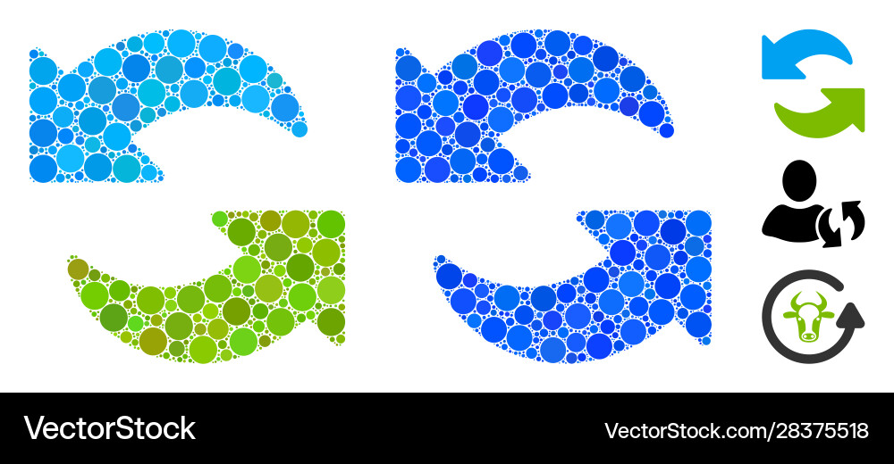 Refresh mosaic icon round dots Vector Image