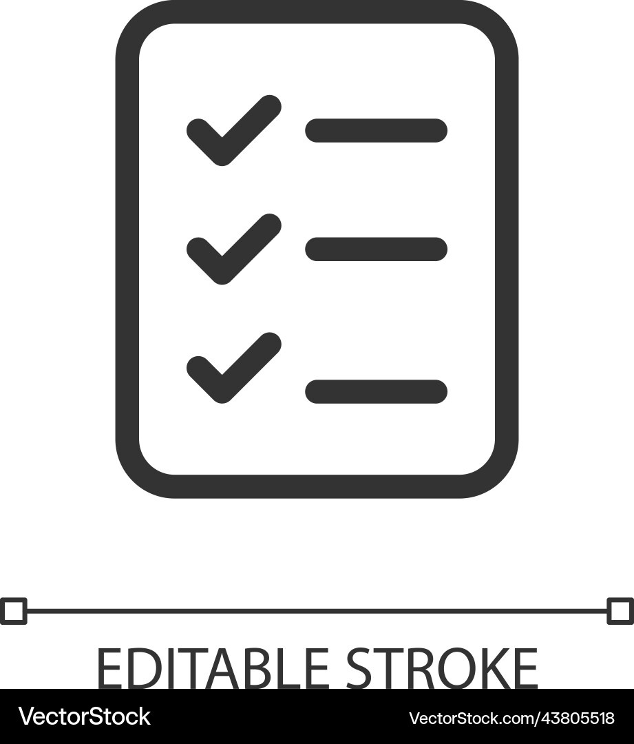 Shopping list pixel perfect linear ui icon Vector Image