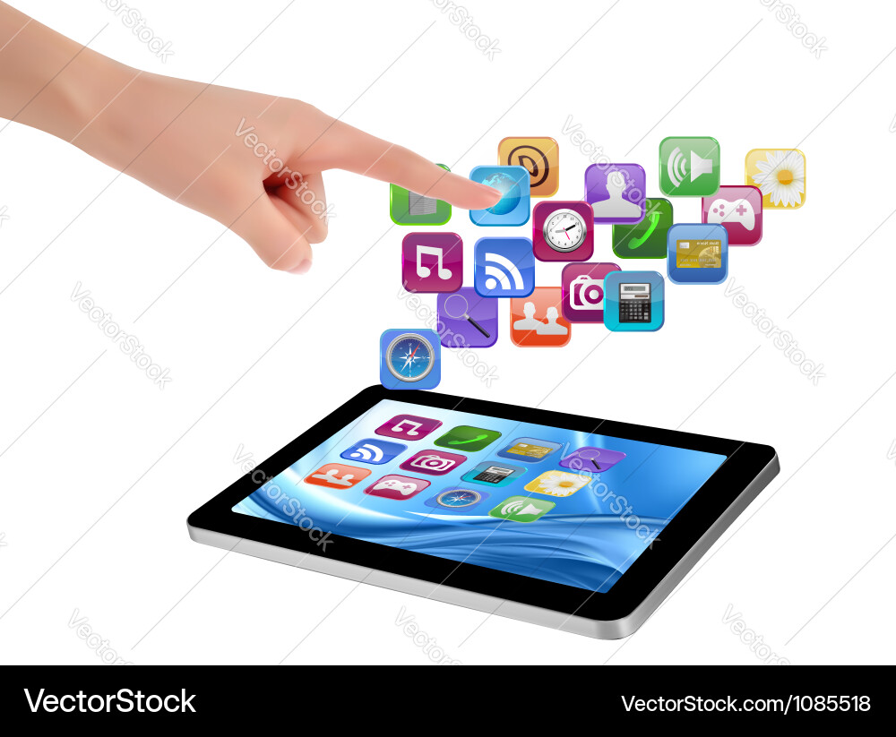 Touchscreen Tablet Interface Vector Image